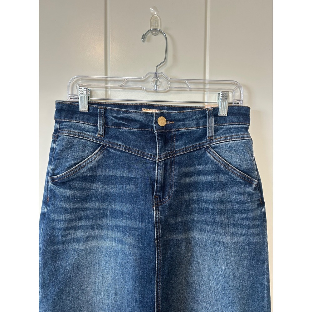 Kut from the Kloth Raw Frayed Hem Modern Western Denim Skirt Size 6 - Picture 4 of 8